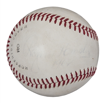 Rogers Hornsby Signed & "1962" Inscribed Baseball (JSA)